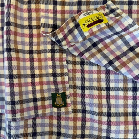 Robert Talbott Trim Fit Plaid Button Down Shirt Size Large 100% Cotton - Picture 10 of 16